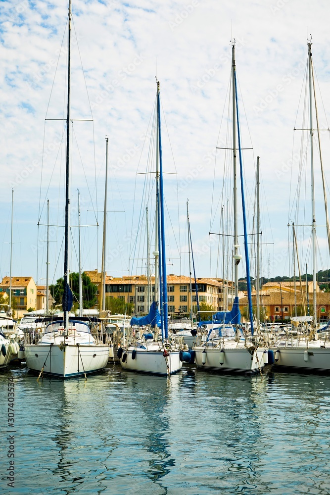 Yachts docking in Port of Saint Tropez