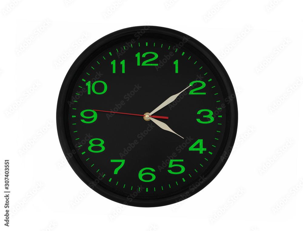 Black clock isolated on white background Black clock isolated on white background