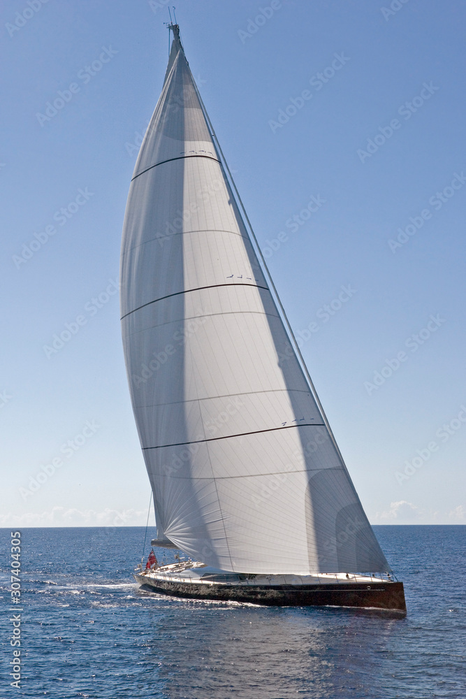 Sailing yacht. Sailing, Arial. At sea