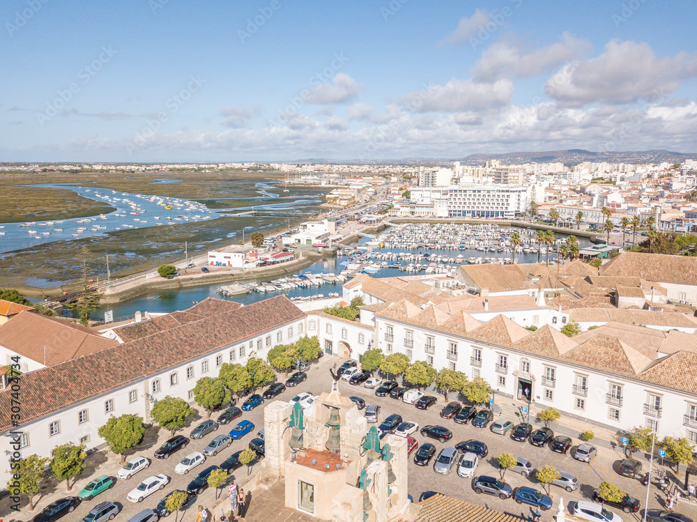 Faro city center by Ria Formosa, Algarve, Portugal