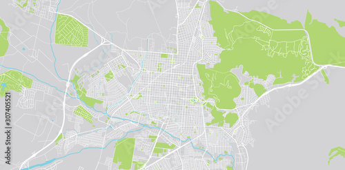 Urban vector city map of Salta, Argentina