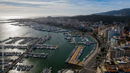 the port in Palma de Mallorca Spain view from the top