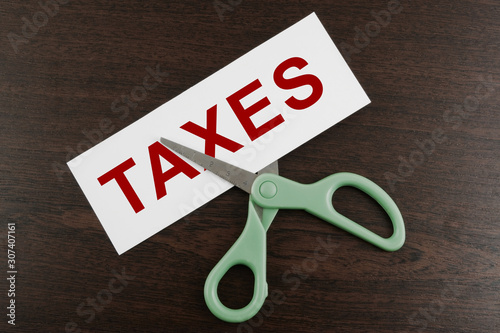 Cutting taxes concept
