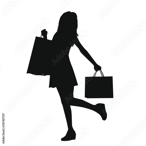 Woman With A Shopping Bag Silhouette