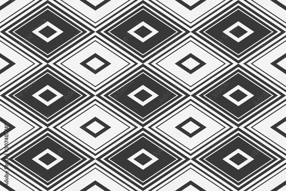 Seamless design texture. Black and white squares background template.
