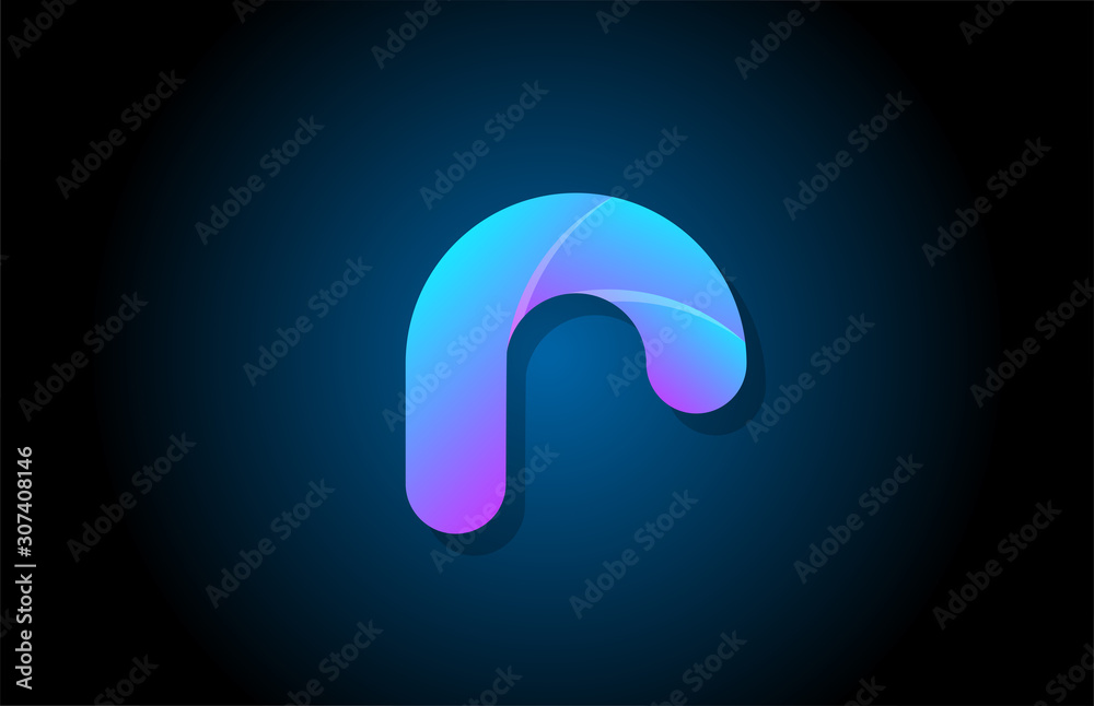 blue gradient logo r alphabet letter design icon for company blue gradient logo r alphabet letter design icon for company