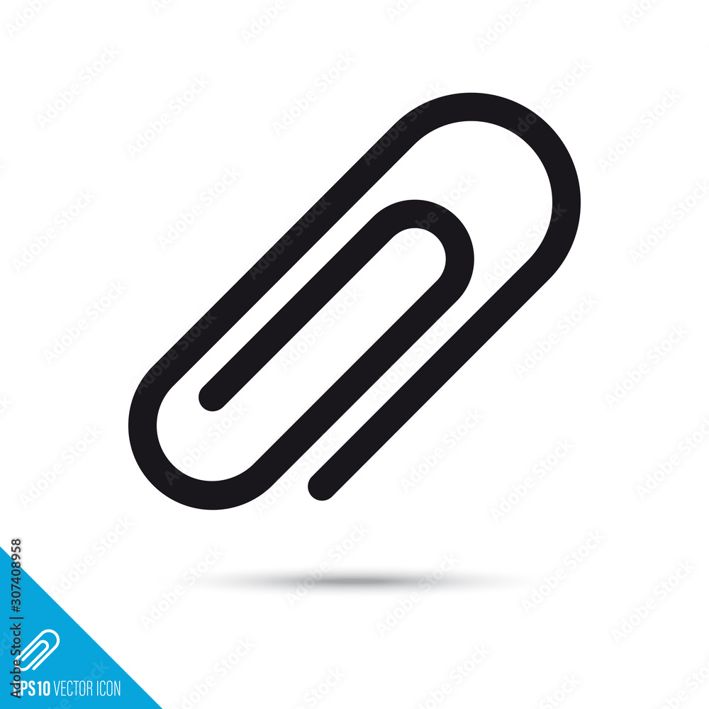 Paper clip UI symbol vector line icon Paper clip UI symbol vector line icon
