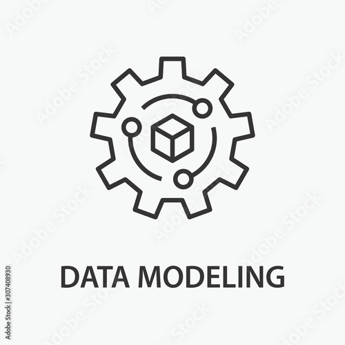 Data modeling vector icon for graphic and web design.