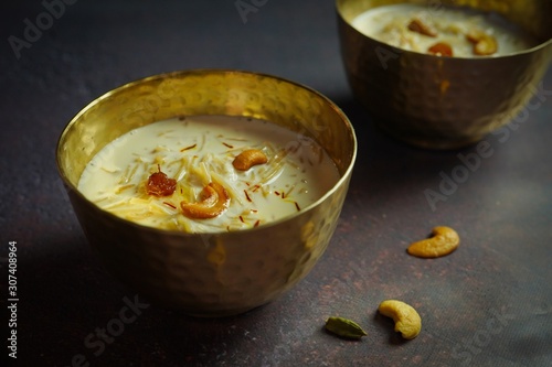 Vermicelli semiya Kheer / sheer khurma -Indian sweets and  desserts photo