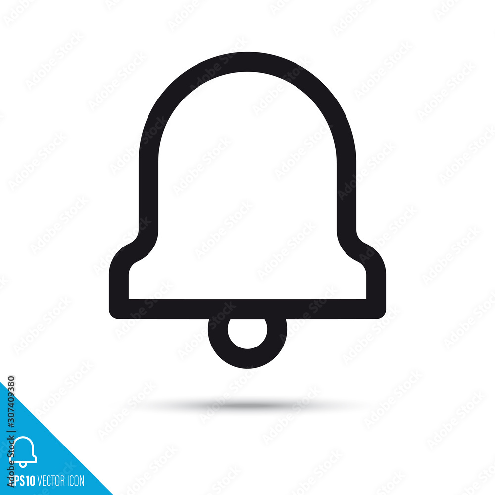 Notification bell UI symbol vector line icon Notification bell UI symbol vector line icon