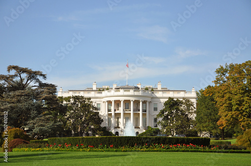 The White House, home of the US president in Washington, District of Columbia DC, USA.