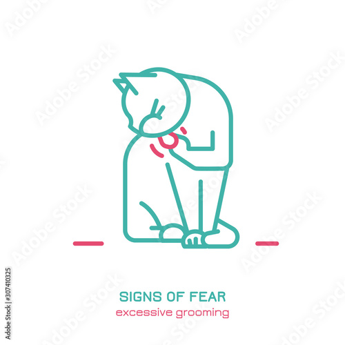 Cat fearful behavior icon