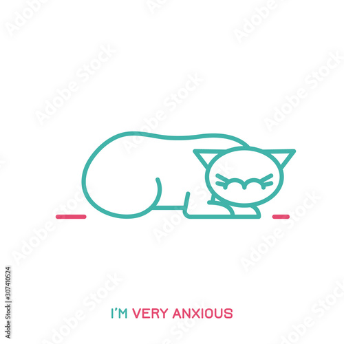 Cat fearful behavior icon