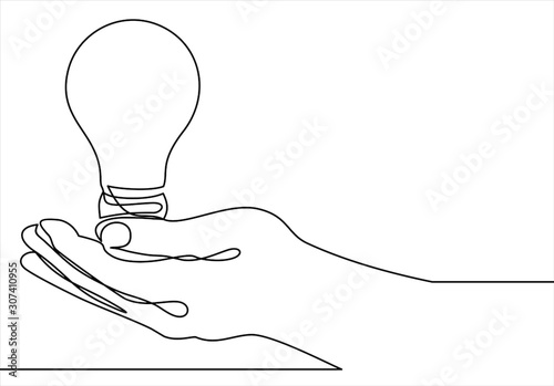 one line continuous draw woman with a light bulb, a man with a light bulb, a doctor with a lightbulb painted by hand picture silhouette. Line art.