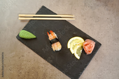 Sushi on a restaurant table