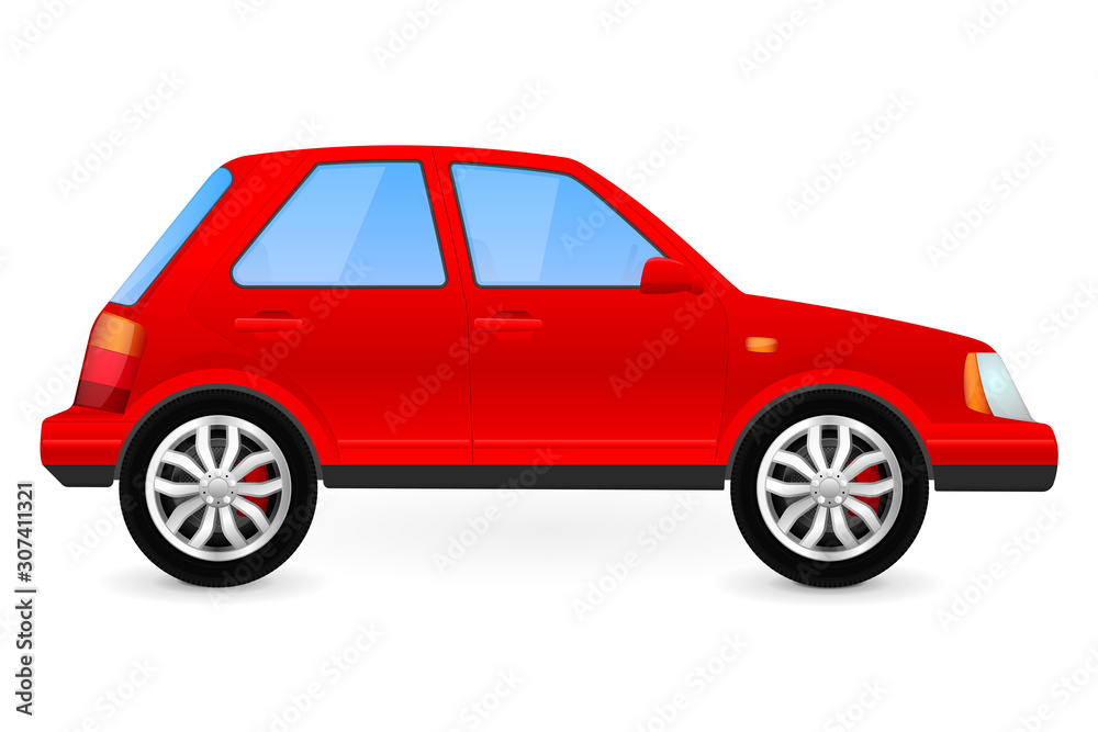 Red car. Side view Red car. Side view
