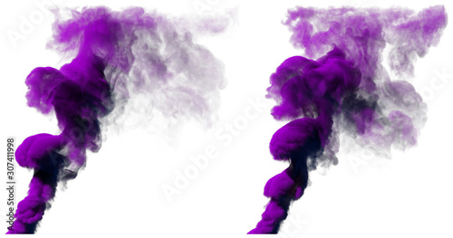 3D illustration of object - cute purple pillar of smoke isolated on white color