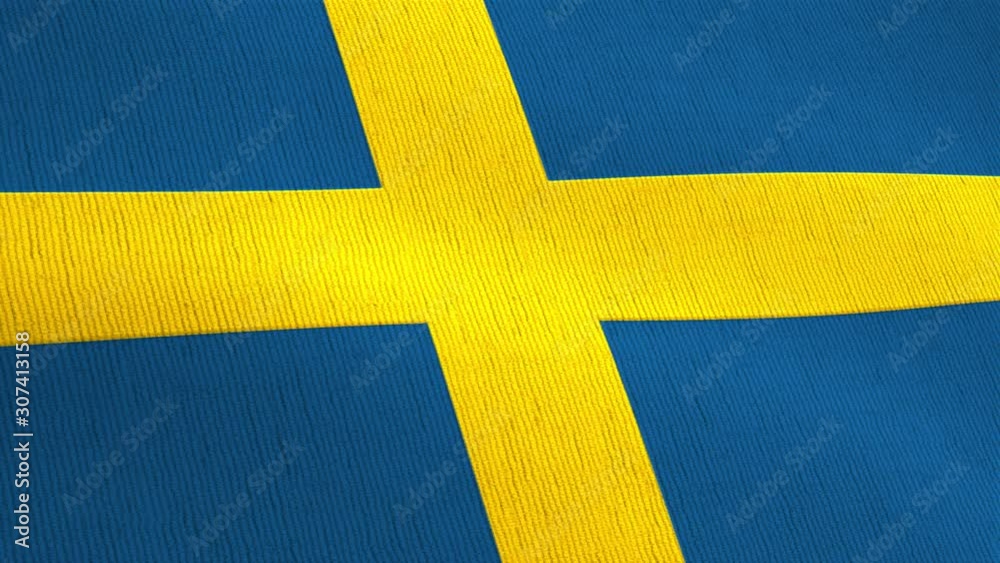 the looped flag of Sweden fluttering in the wind the looped flag of Sweden fluttering in the wind