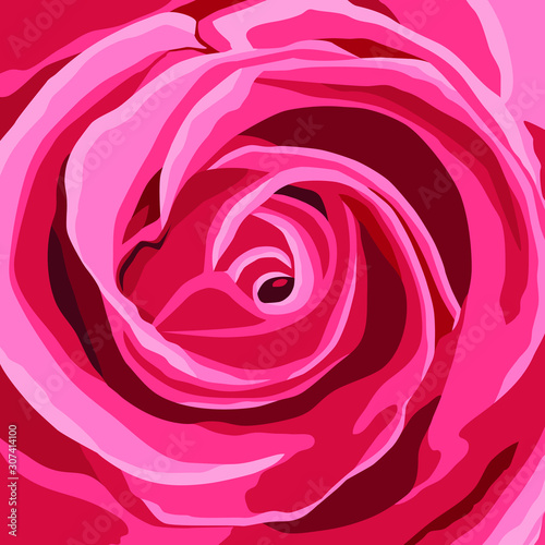 Illustration vectoriel d’une rose rose en gros plan.