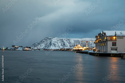 Coastal passenger ships arrive at Brønnøysund port in northern Norway © Gunnar E Nilsen
