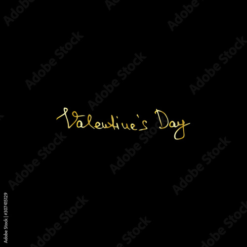 Valentines day love golden text hand written in doodle style . love lettering.valentines day calligraphy in vector