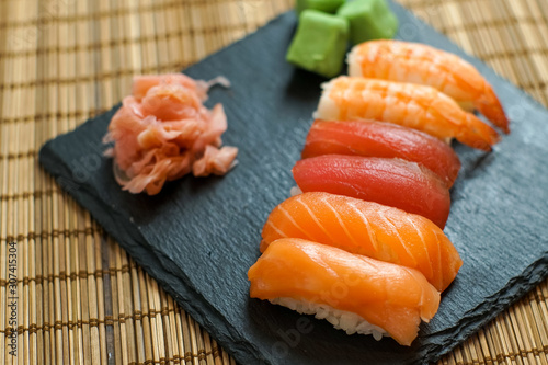 Sushi on a restaurant table