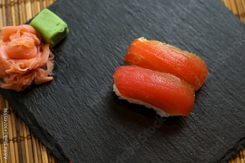 Sushi on a restaurant table