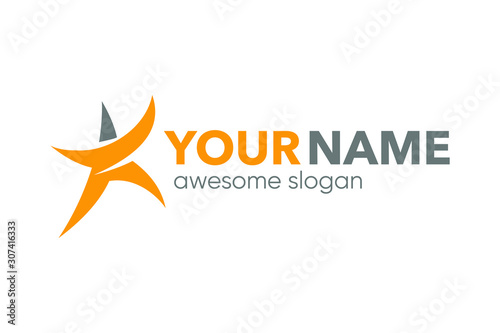 people vector with star sign for icon or logo design concept