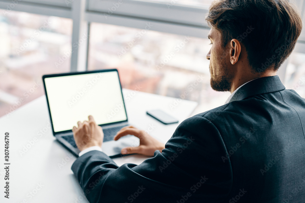 man using digital tablet