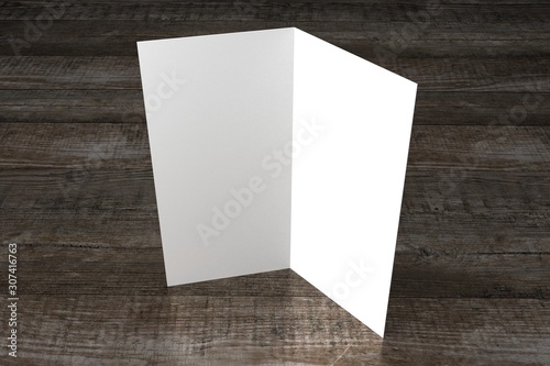 Leaflet/ brochure/ invitation mockup (2 x DL, 2 x 99x210 mm) - 3D rendering photo