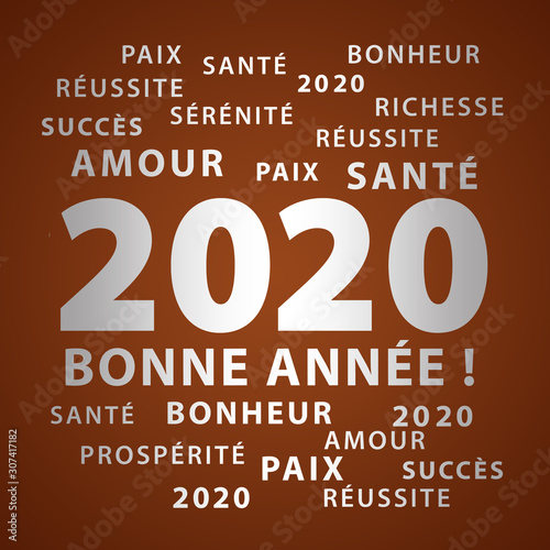 Cuadro en lienzo Bonne année 2020