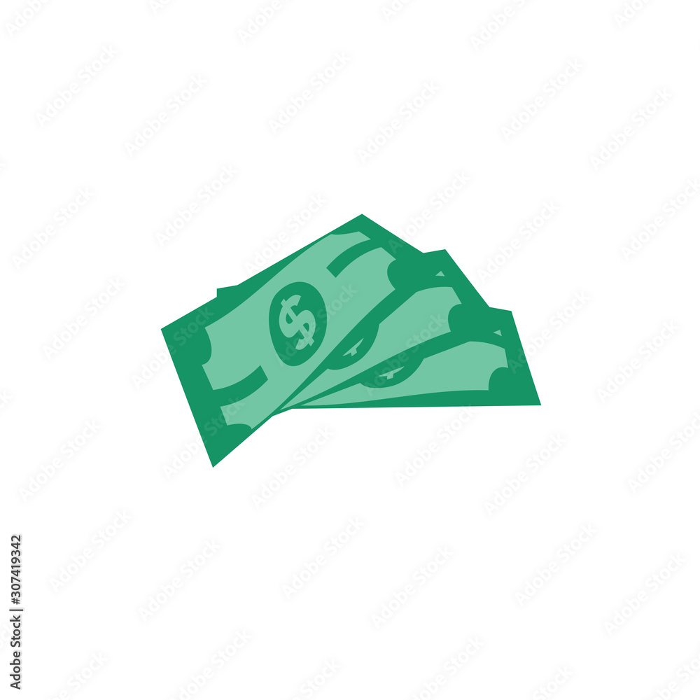 US Dollar stock paper bank notes icon sign business finance money concept vector illustration US Dollar stock paper bank notes icon sign business finance money concept vector illustration