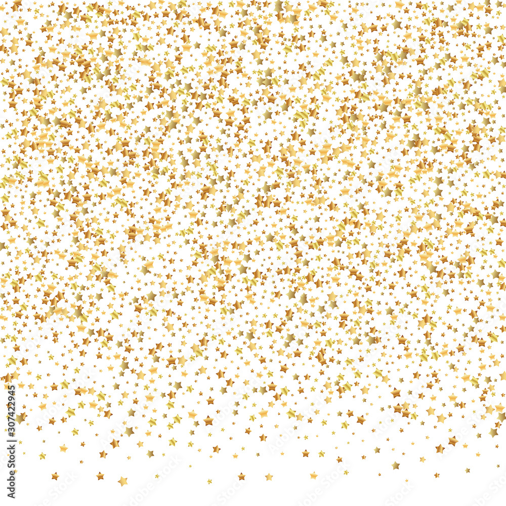 Gold stars luxury sparkling confetti. Scattered sm