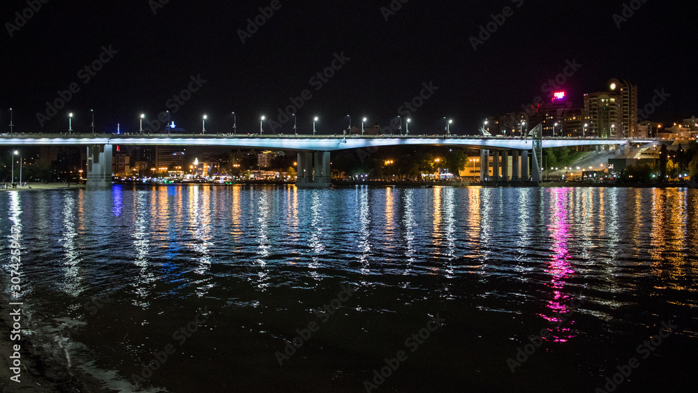 bridge above the river at night bridge above the river at night