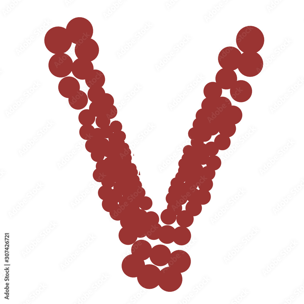 circle doodle font - V circle doodle font - V