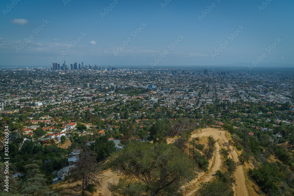 Los Angeles Panorama, California, USA - Cityscape and Griffith Observatory