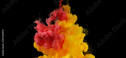Acrylic colors in water. Ink blot. Abstract smoke background.