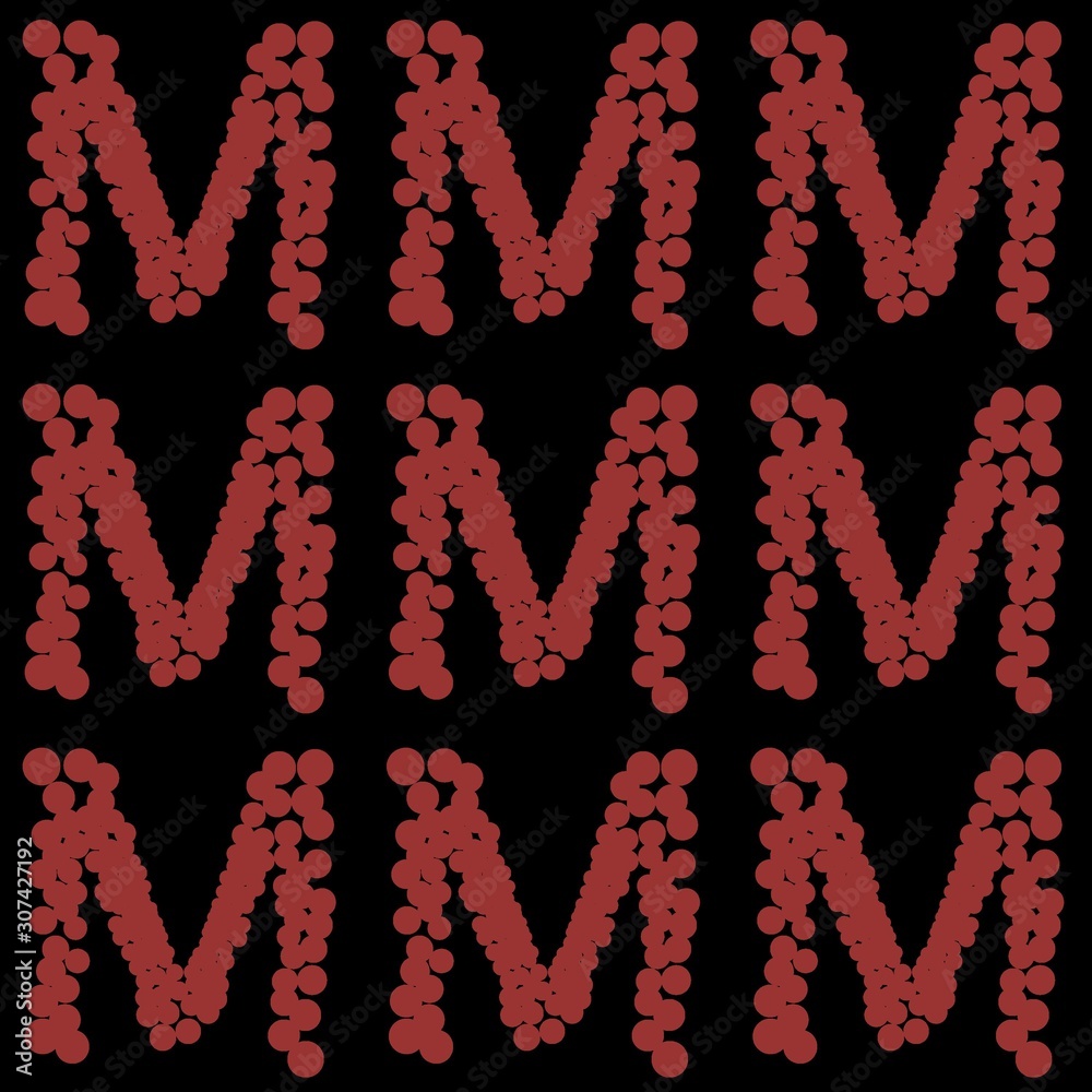Fototapeta premium seamless background letters array - M
