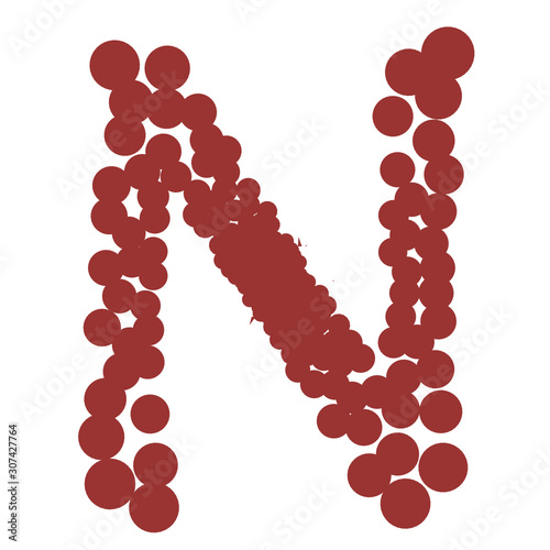 circle doodle font - N