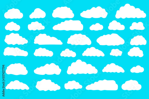 Cartoon clouds, sky