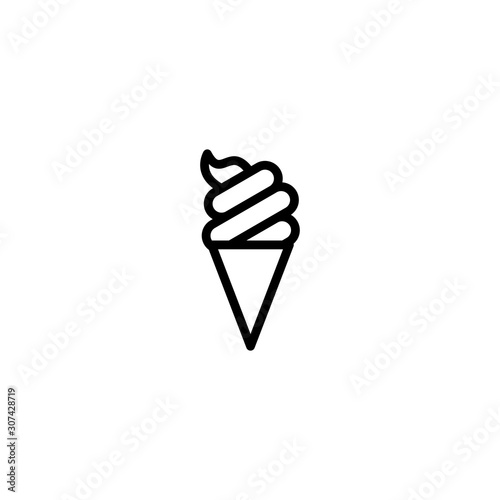 Ice cream cone icon isolated. Modern sweet vanilla desert sign. Trendy vector chocolate cram symbol for web site design, button to mobile app. Logo ice cream illustration.