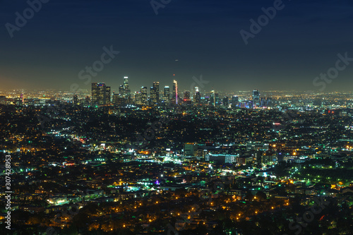 Los Angeles Panorama at night  California - Downtown