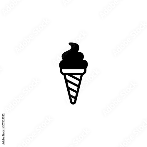 Ice cream cone icon isolated. Modern sweet vanilla desert sign. Trendy vector chocolate cram symbol for web site design, button to mobile app. Logo ice cream illustration.