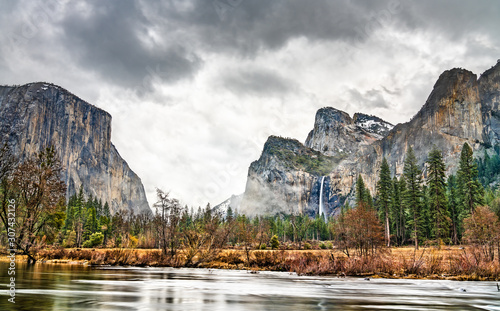 The Merced river in Yosemite Valley, California