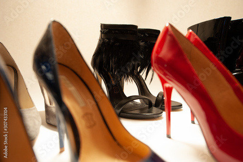 red shoes on a white background