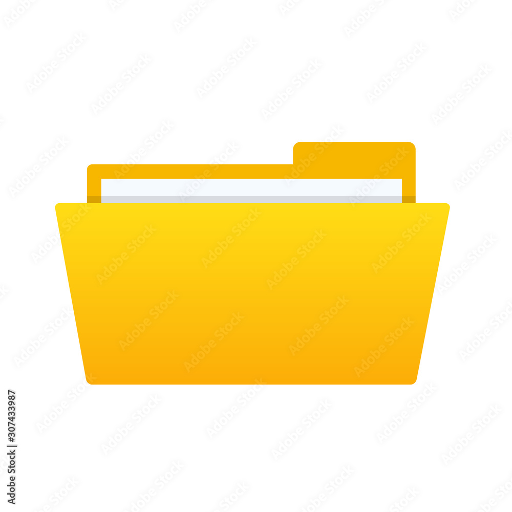 Empty yellow web computer folder for design on white, stock vector illustration Empty yellow web computer folder for design on white, stock vector illustration