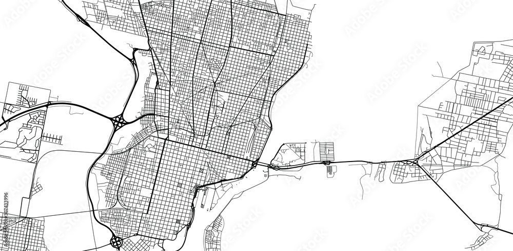 Obraz premium Mapa miasta wektor miejskich Santa Fe, Argentyna