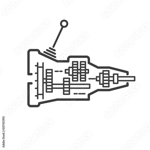 Car transmission icon - gearshift symbol for car transmission repair service