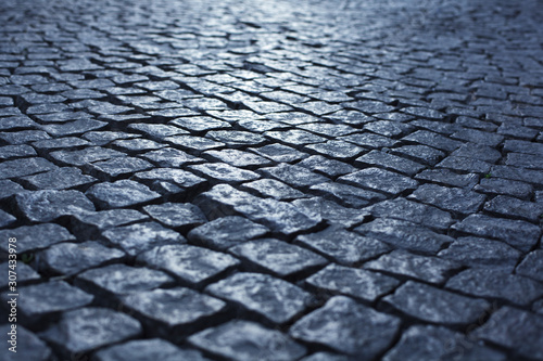 Close up cobblestone pavement at Istanbul, Turkey