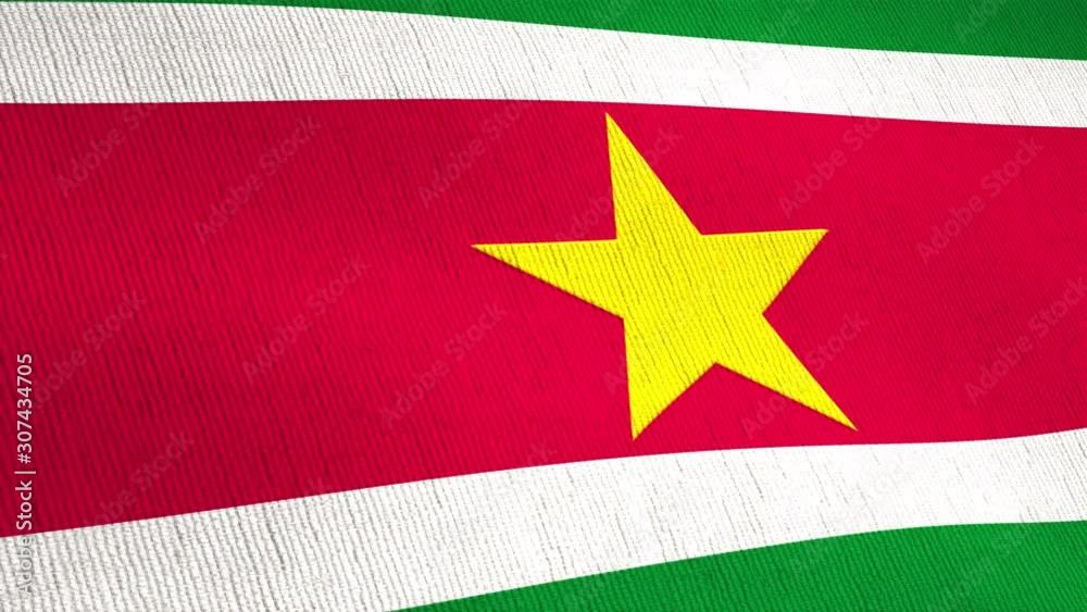 a looped flag waving in the wind Suriname
